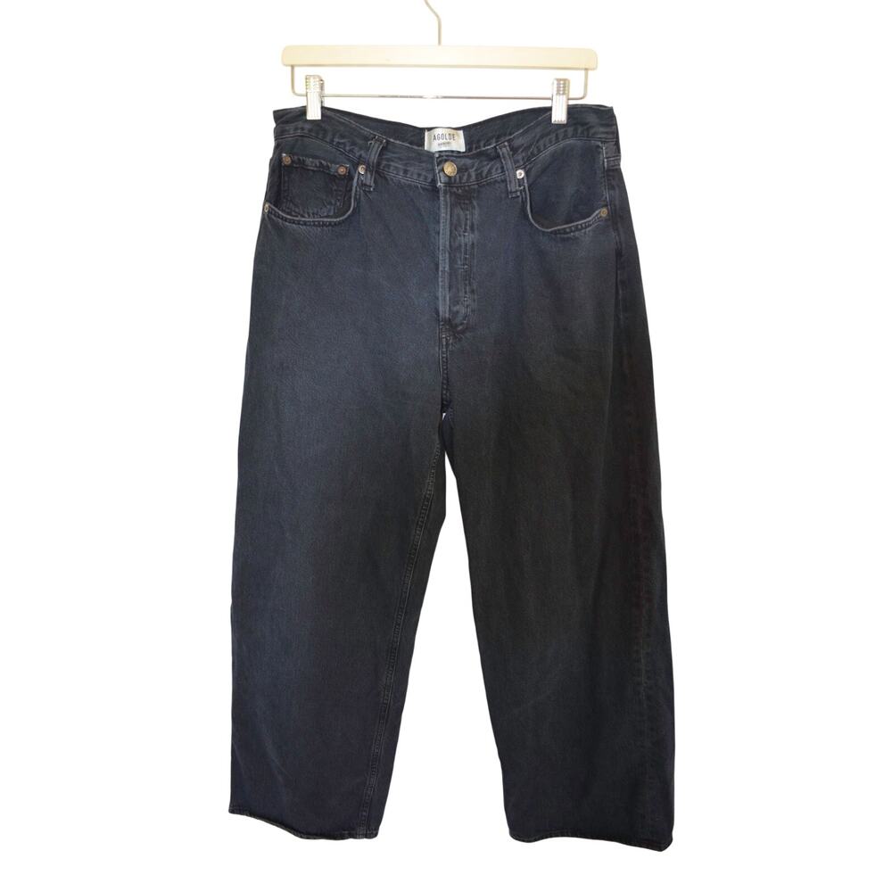 Agolde Low Slung Baggy Jeans Black Straight Leg Size 29